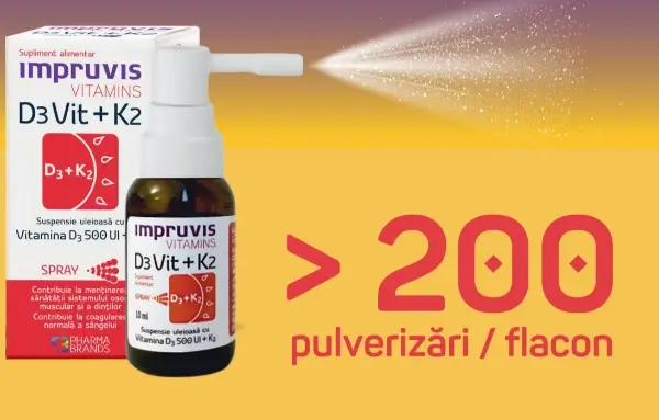Impruvis D3Vit+K2, 200 de doze