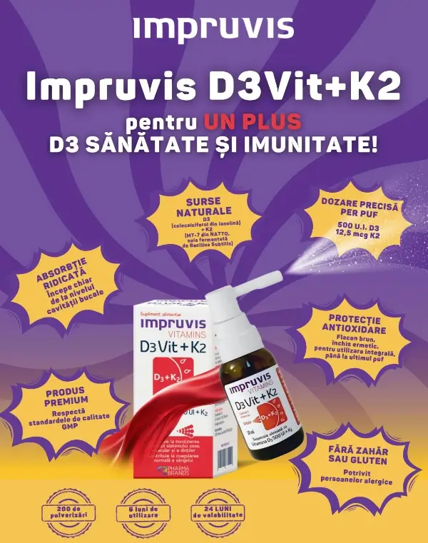 Impruvis D3Vit+K2 avantaje